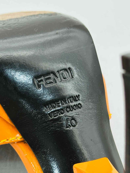 FENDI Ankle Strap Orange Size EU 40 Heeled Sandals