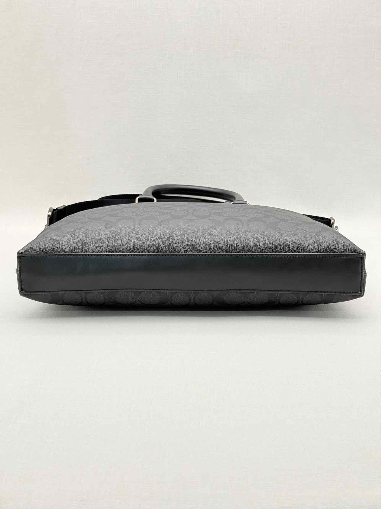 COACH Beckett Slim Black Signature Laptop Bag