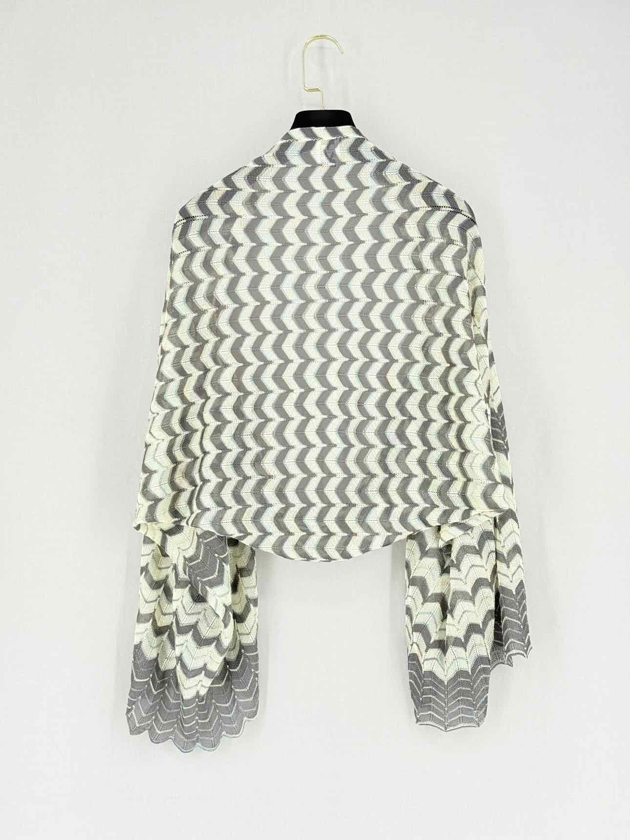 M MISSONI Cream & Grey Chevron Size One Size Cardigan