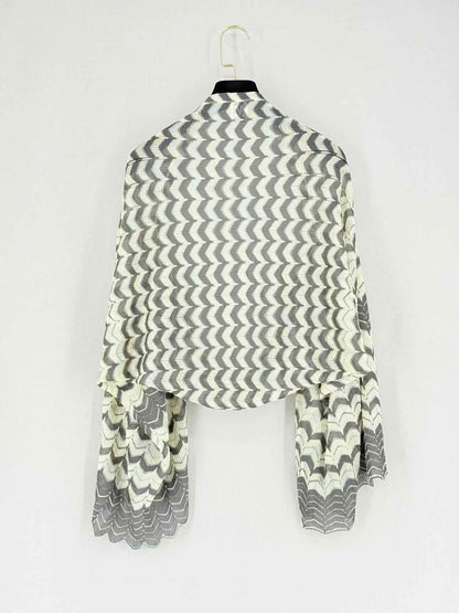 M MISSONI Cream & Grey Chevron Size One Size Cardigan