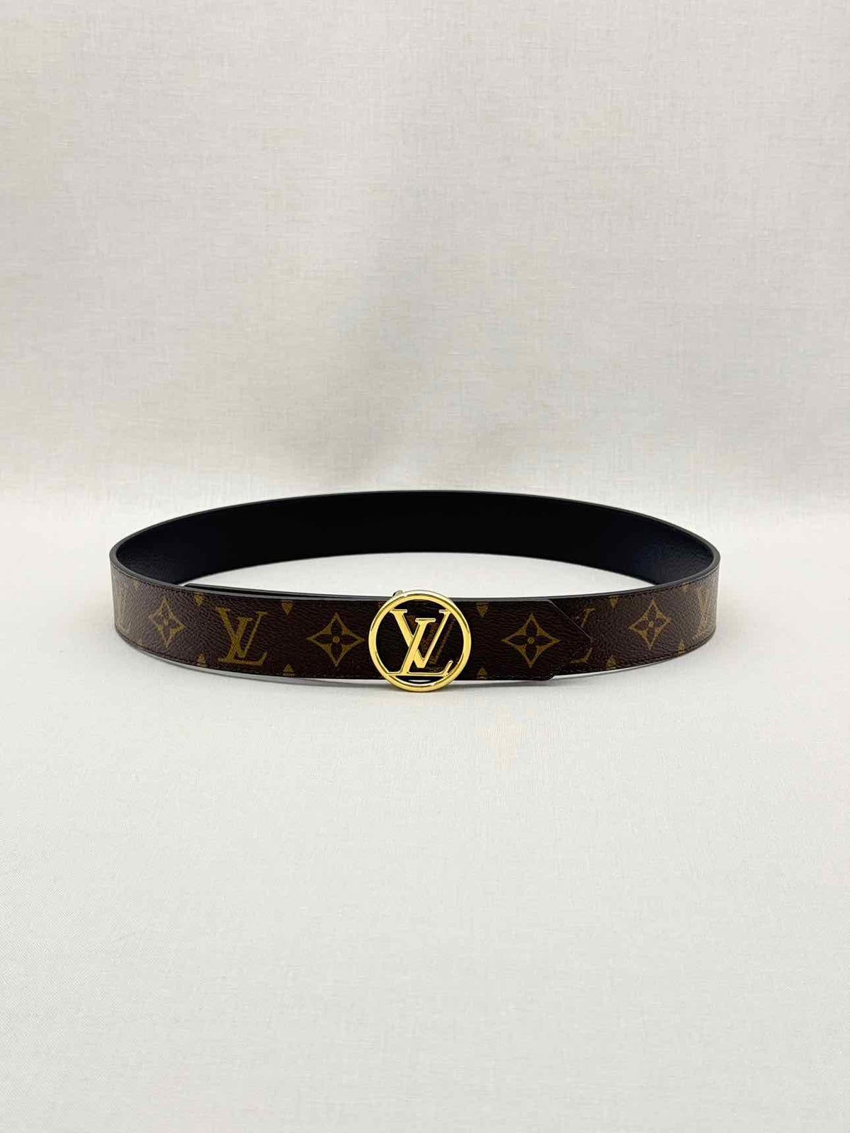 LOUIS VUITTON Brown & Black Monogram Belt
