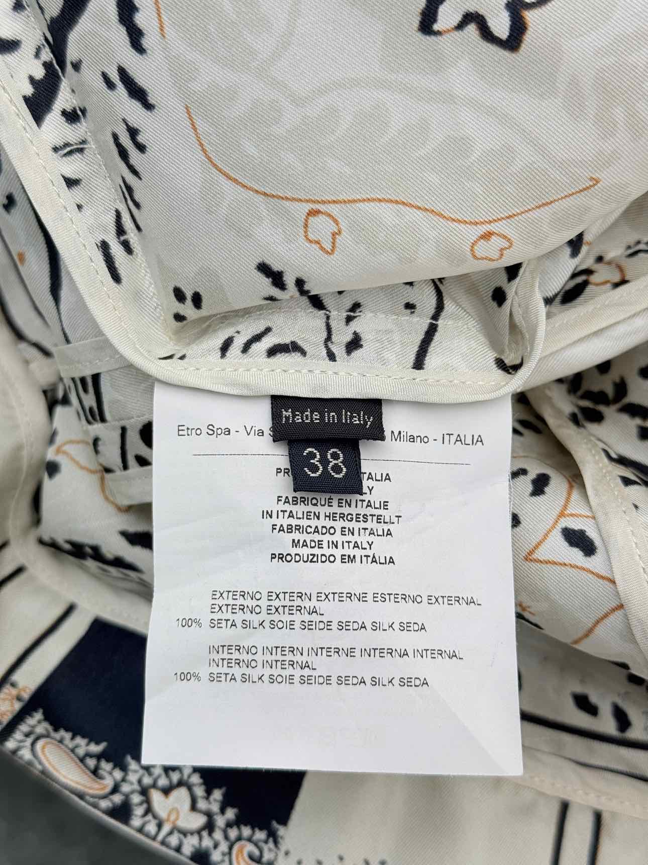 ETRO White Multicolor Paisley Print Size US 2 Blazer