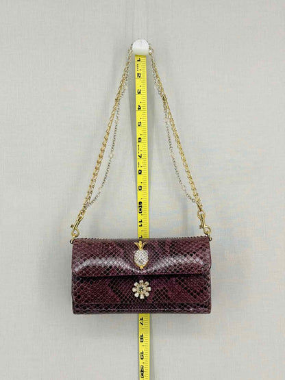 DOLCE & GABBANA Crystal Embellished Plum Shoulder Bag
