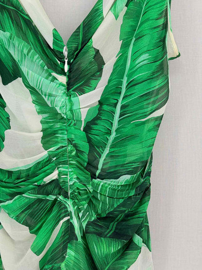 DOLCE & GABBANA Green & White Size US 6 Top