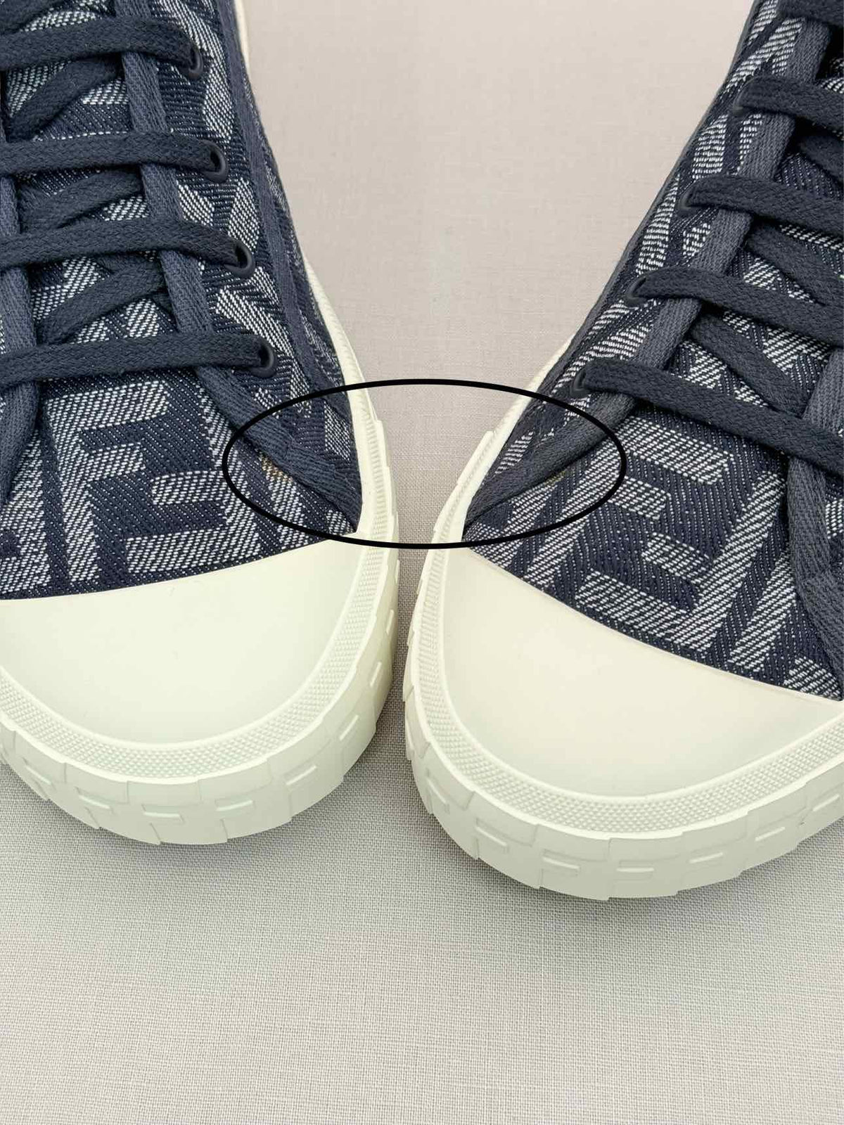 FENDI Domino Denim Blue FF Motif Size EU 39 Sneakers