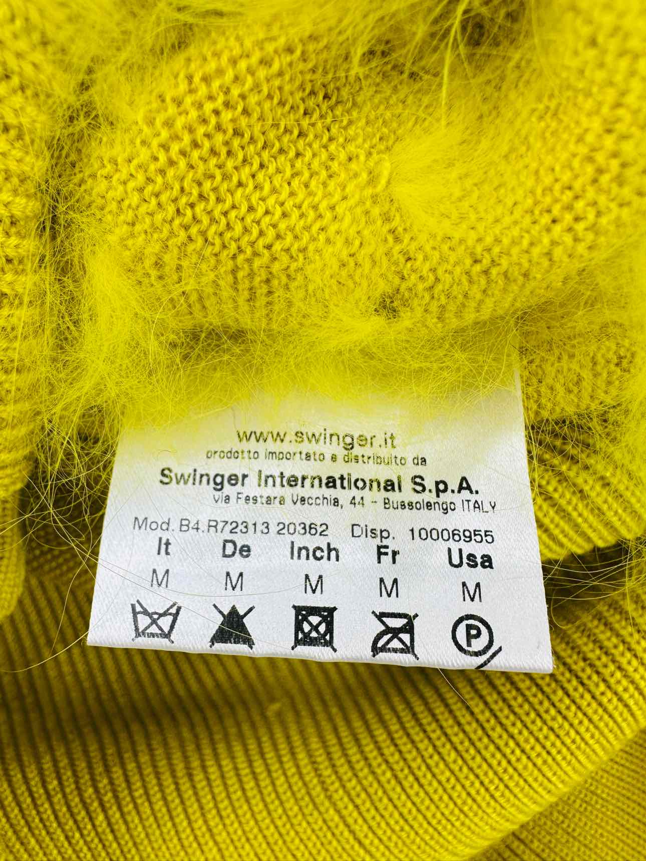 ROCCO BAROCCO Fur Trim Yellow Size Medium Cardigan