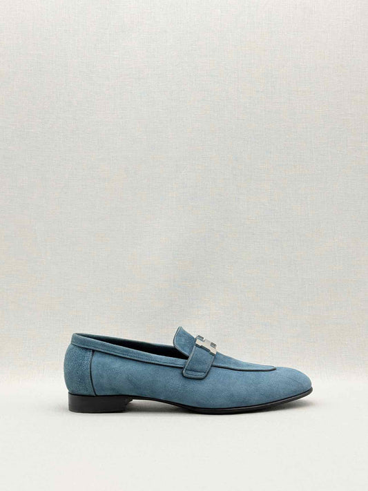 HERMES Paris Moccasins Blue Size EU 38 Loafers