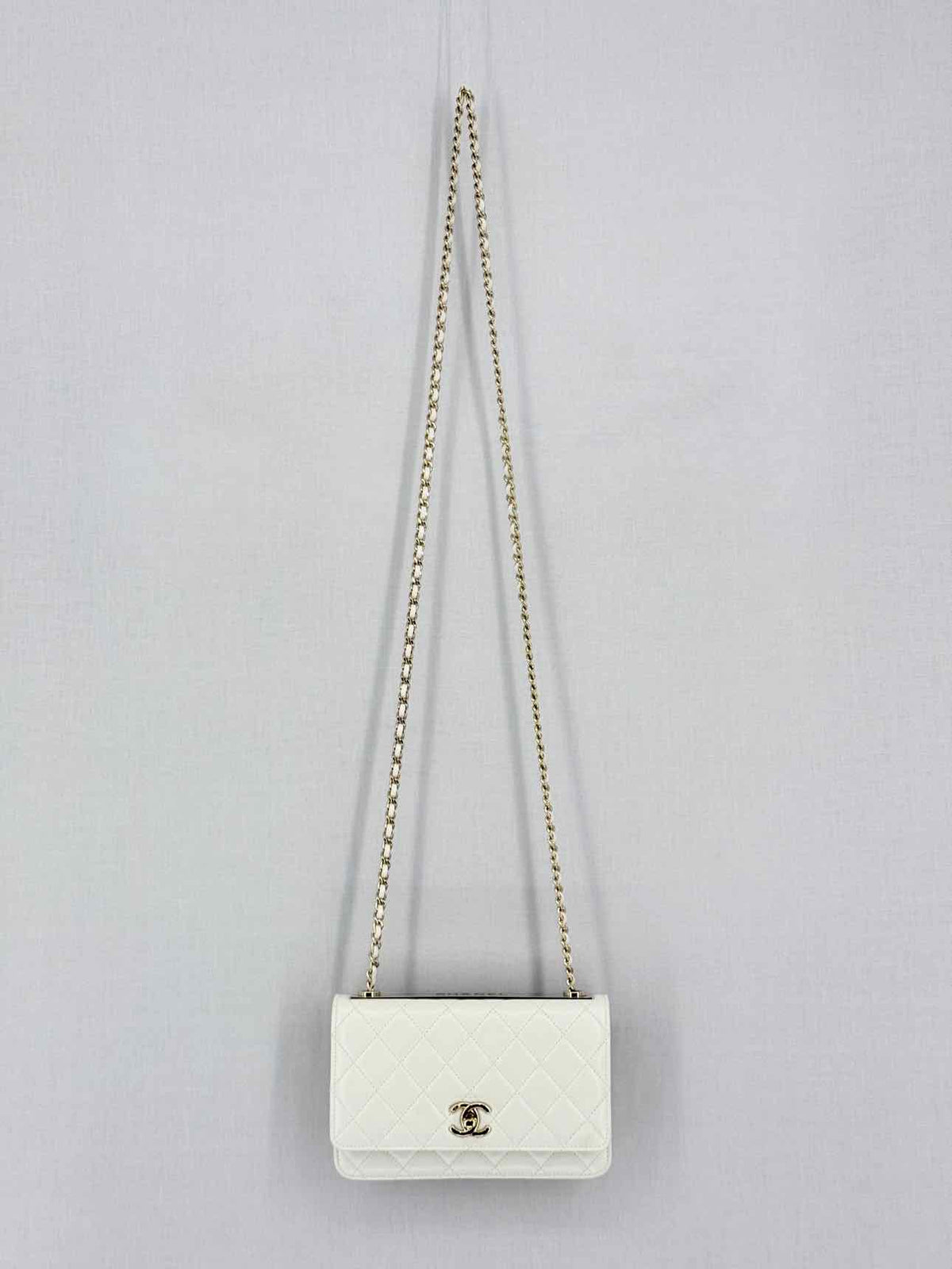 CHANEL Trendy CC WOC White Quilted Shoulder Bag