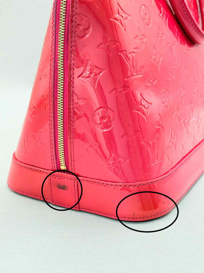 LOUIS VUITTON Alma Red Monogram Top Handle