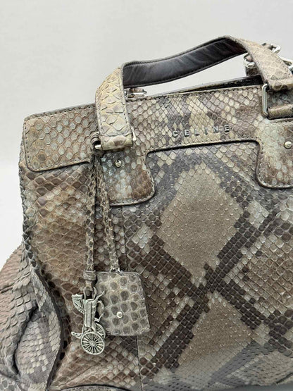 CELINE Vintage Brown & Grey Top Handle
