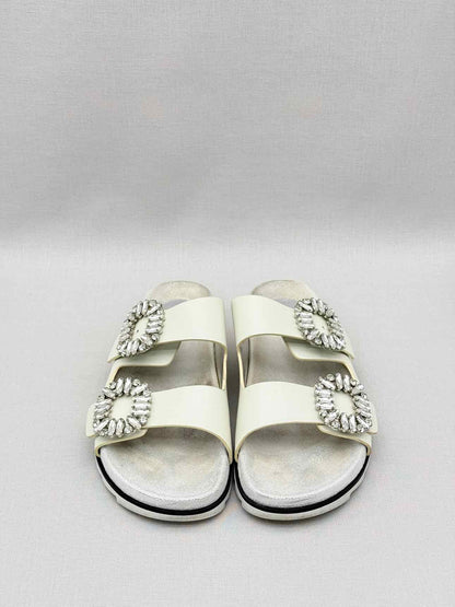 ROGER VIVIER Slidy Viv Off-white Size EU 39 Sandals