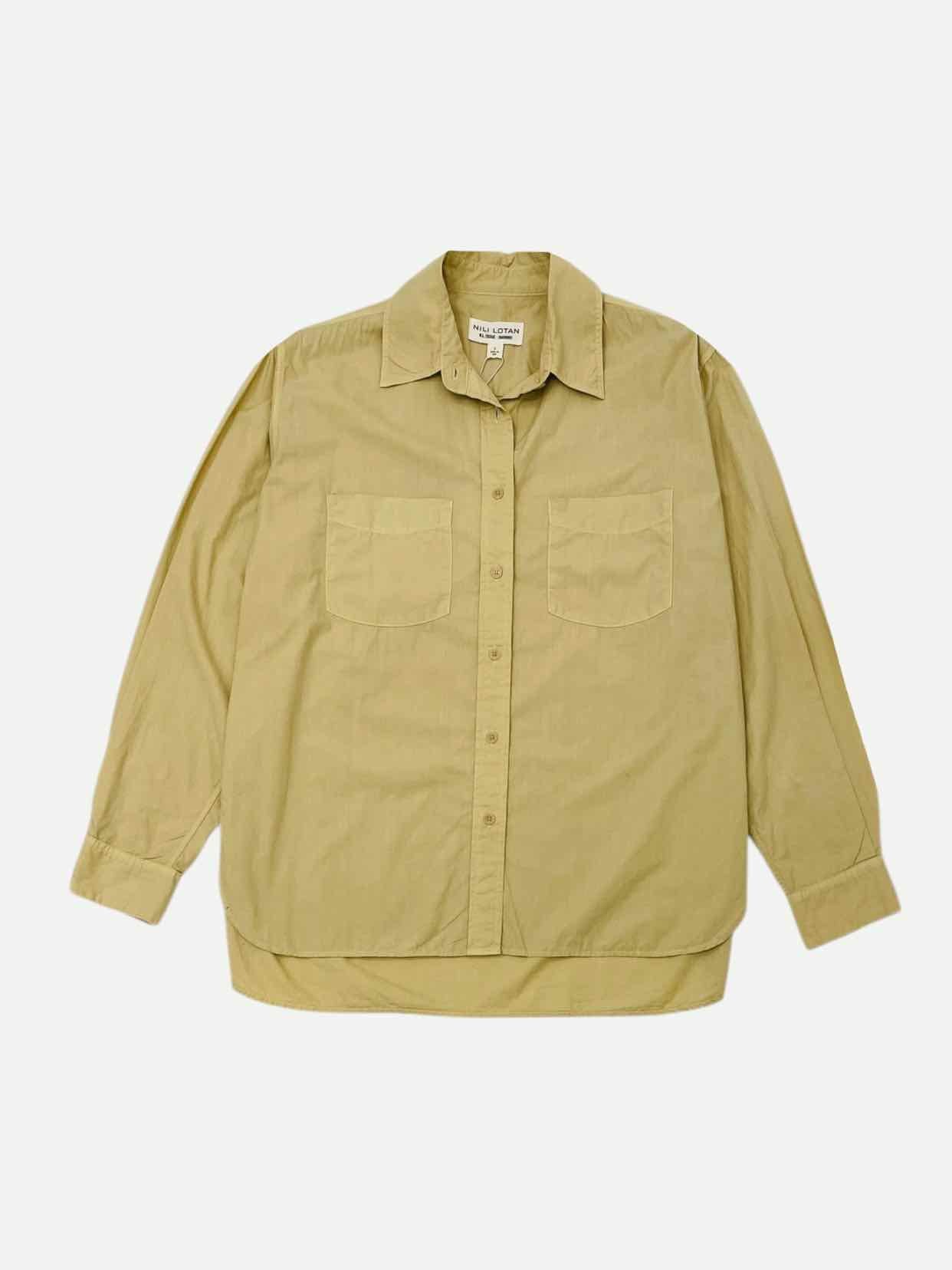 NILI LOTAN Oversized Beige Size Small Shirt