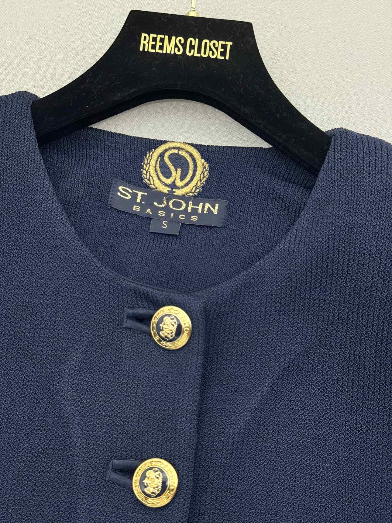 ST. JOHN BASICS Navy Blue Size Small Jacket