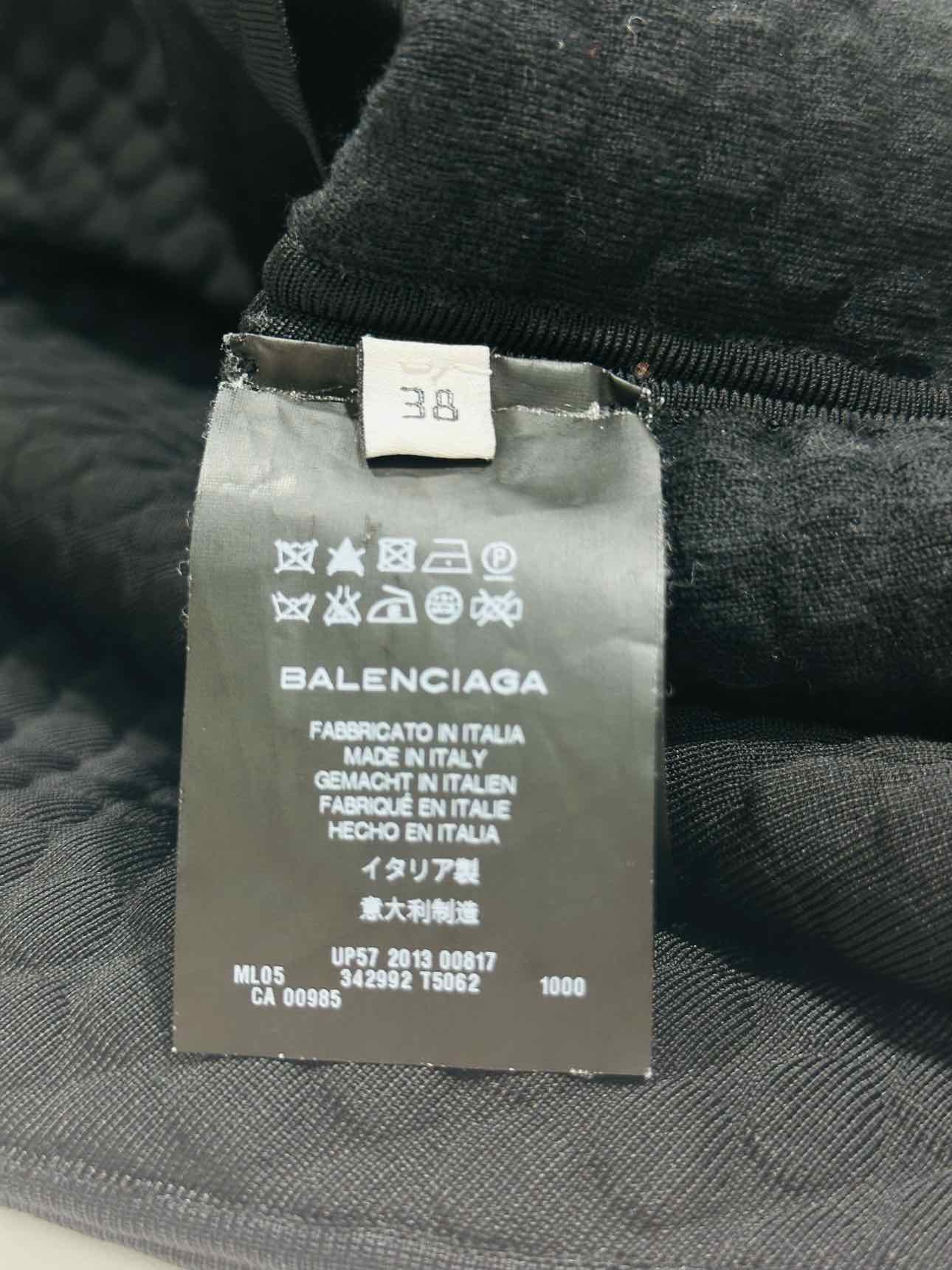 BALENCIAGA Black Embossed Size US 6 Top