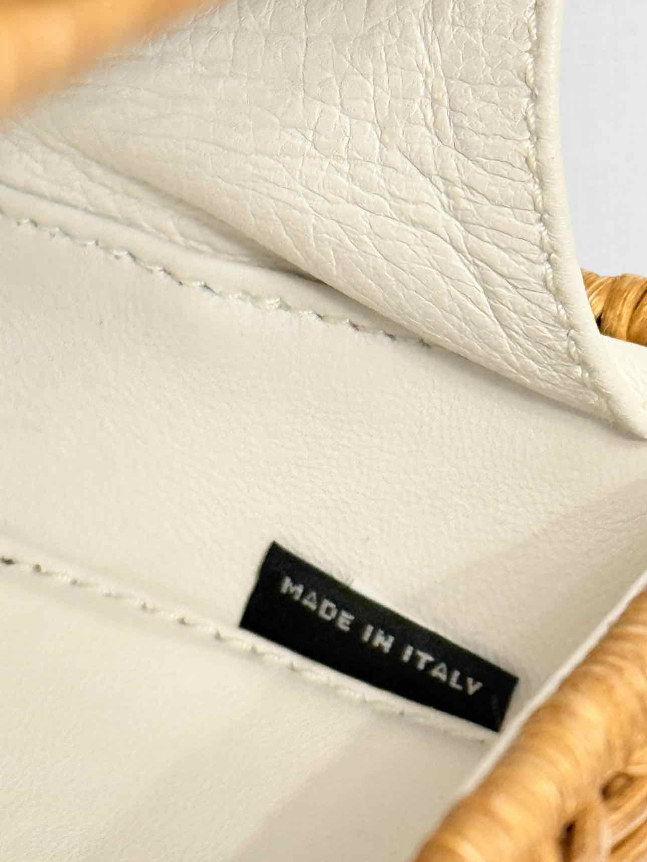 MIU MIU Midollino Brown w/ White Woven Clutch