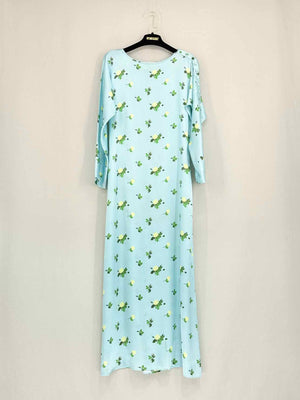 BERNADETTE Blue Multicolor Print Size US 2 Midi Dress