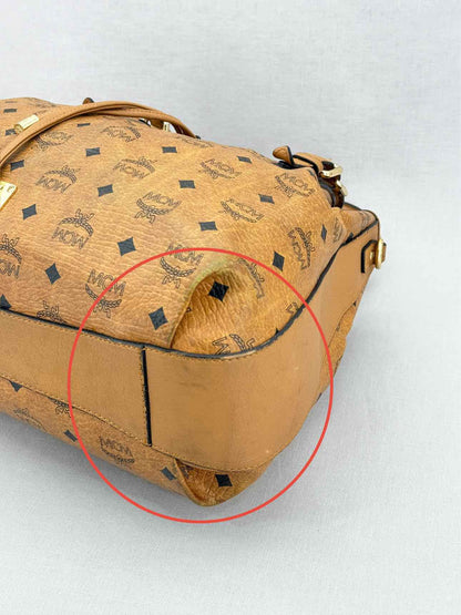 MCM Visetos Tan Monogram Shoulder Bag