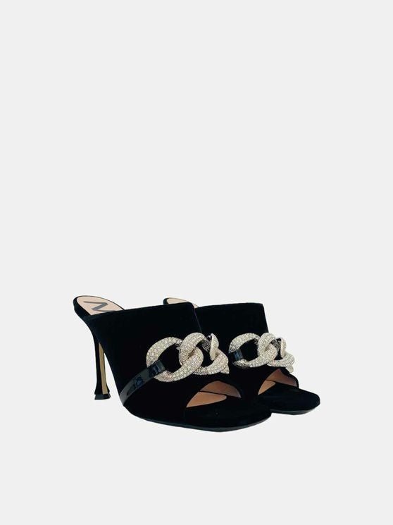 NO21 Jeweled Black Mules 39