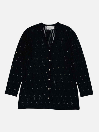 ST. JOHN EVENING Knit Black Size US 4 Cardigan