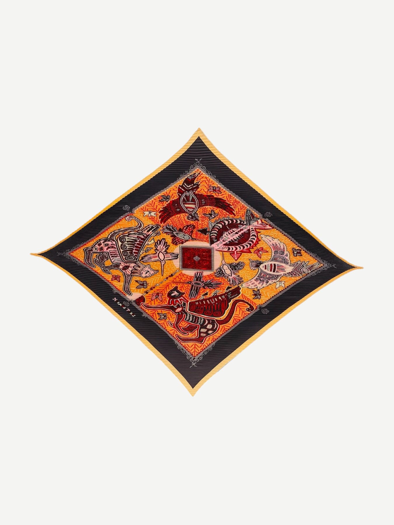 HERMES Legende Kuna Orange Multicolor Scarf