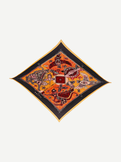 HERMES Legende Kuna Orange Multicolor Scarf