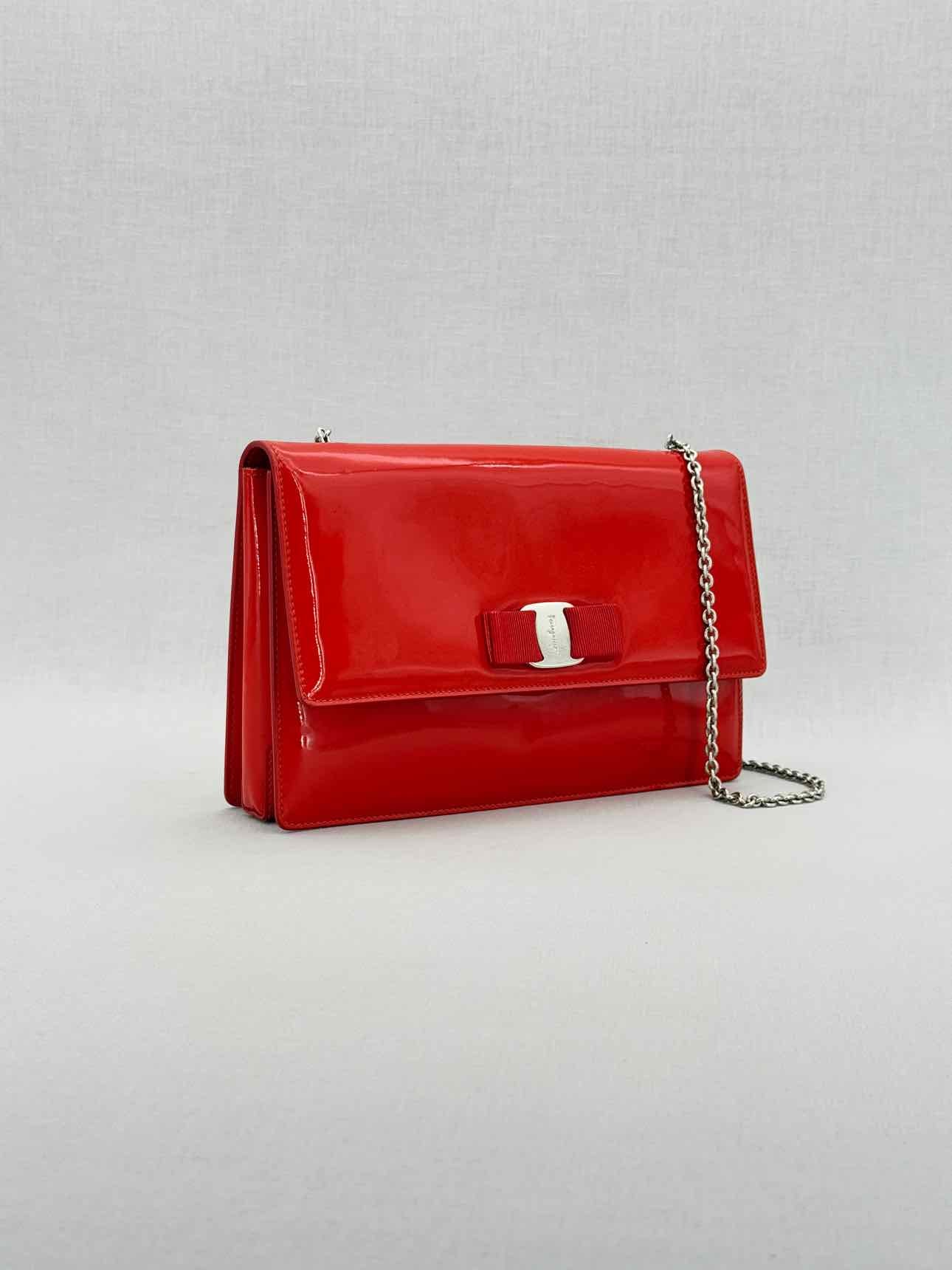 SALVATORE FERRAGAMO Bow Red Shoulder Bag
