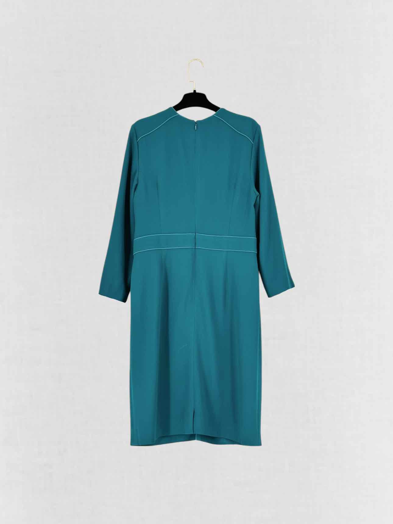 ESCADA Teal Size US 8 Knee Length Dress - Reems Closet ESCADA Teal Size US 8 Knee Length Dress - Reems Closet