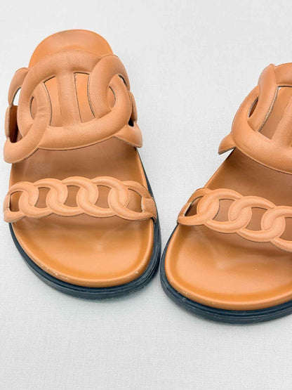 HERMES Extra Natural Size EU 38.5 Sandals