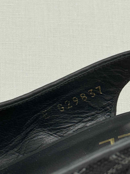 CHANEL Black Checkered Size EU 39 Slingbacks