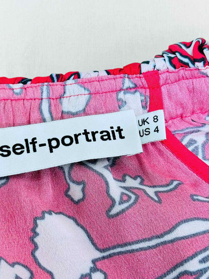 SELF-PORTRAIT Tiered Printed Size US 4 Long Dress