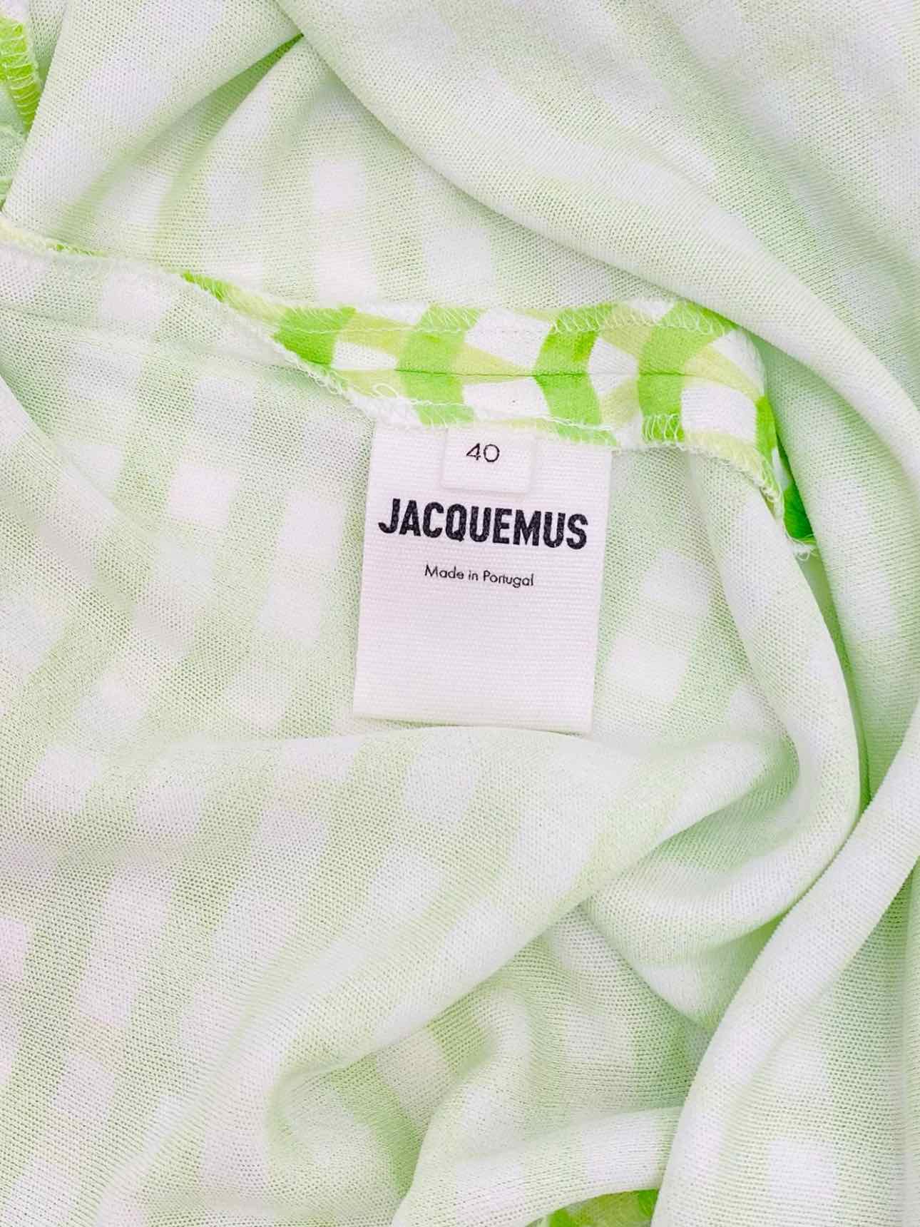 JACQUEMUS Green & White Checked Size US 4 Midi Dress