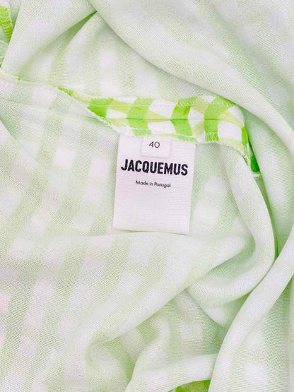 JACQUEMUS Green & White Checked Size US 4 Midi Dress