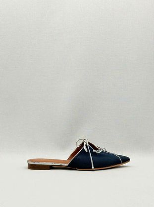 MALONE SOULIERS Navy Blue w/ Silver Size EU 39.5 Mules