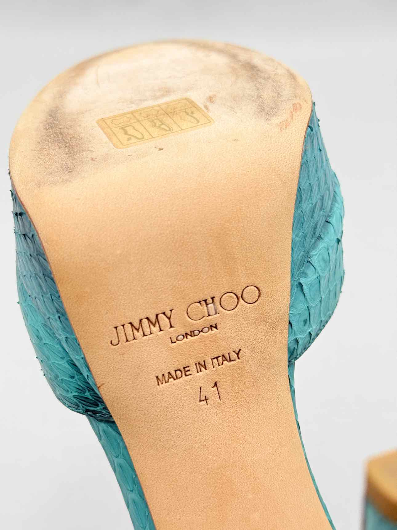 JIMMY CHOO Linda Turquoise Size EU 41 Platform Sandals