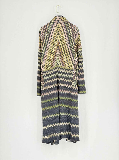 MISSONI Black Multicolor Chevron Size US 8 Cardigan