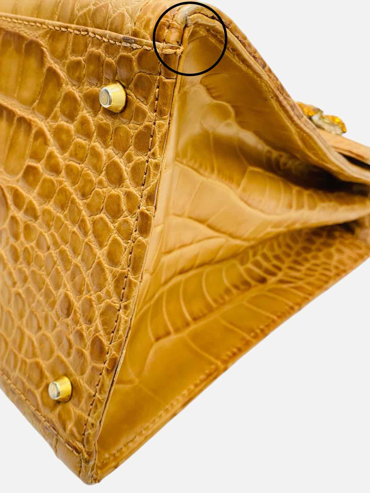 ZUFI ALEXANDER Croc Embossed Tan Top Handle