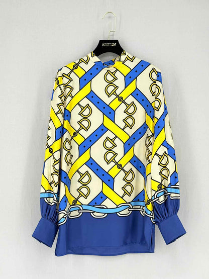 GUCCI Blue Multicolor Print Size US 0 Outfit Set