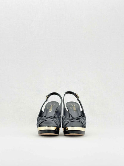 CHANEL Black Size EU 39 Slingbacks