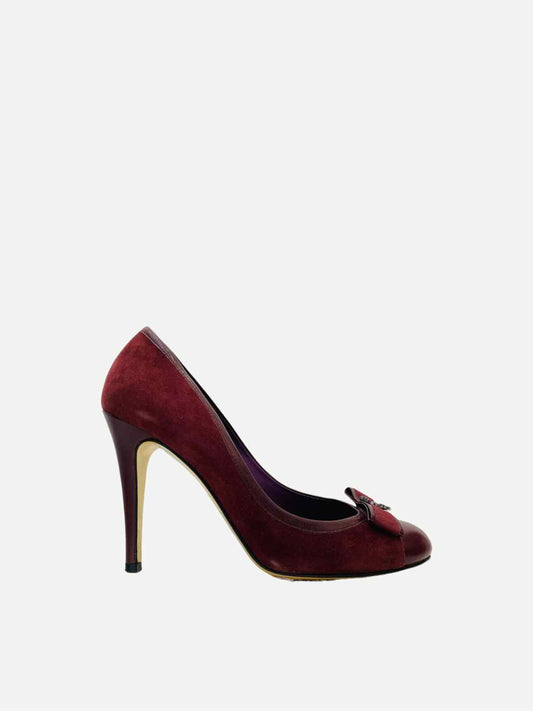 GINA Bow Burgundy Pumps 39.5