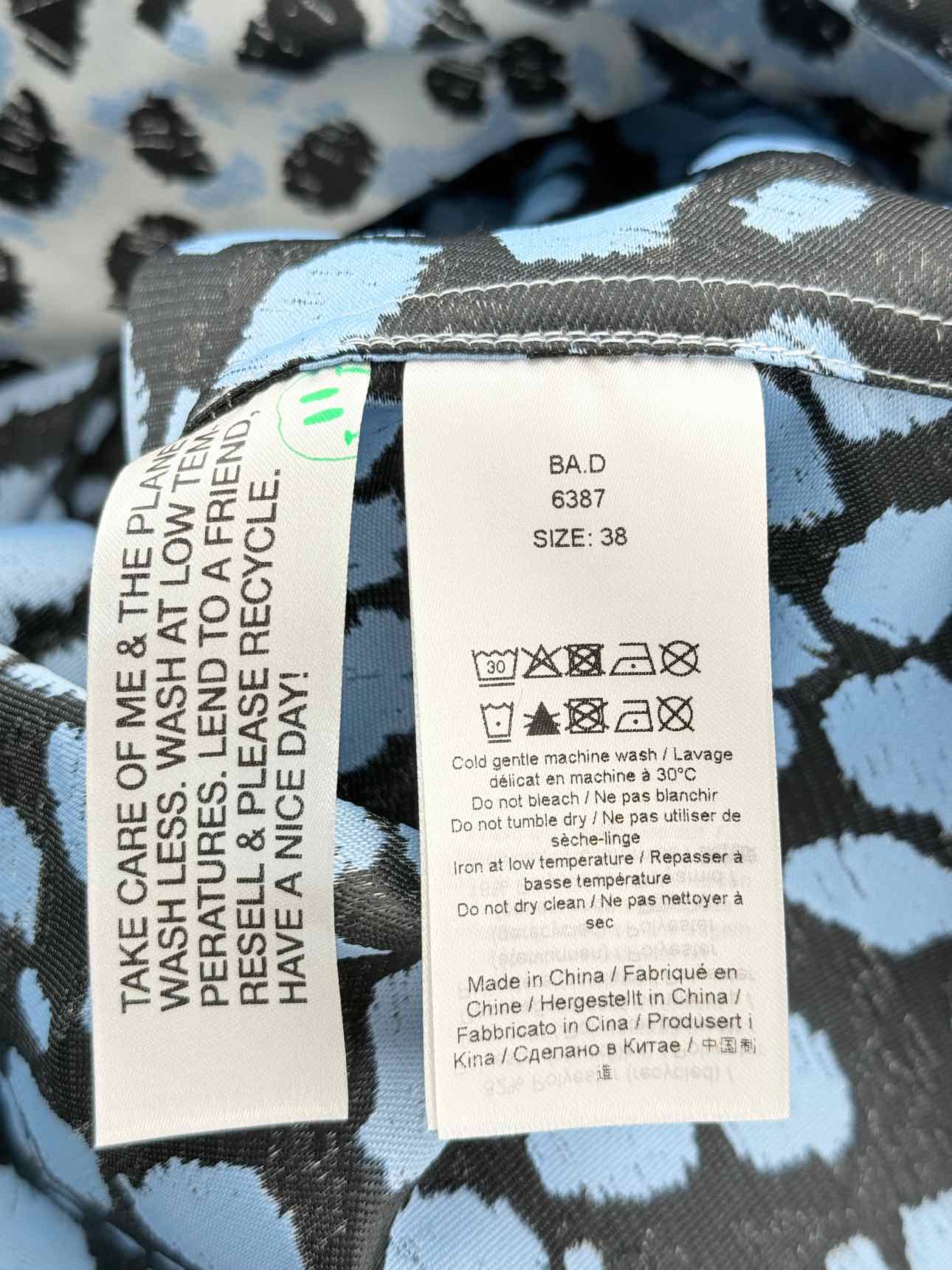 GANNI Blue Multicolor Size US 6 Midi Dress