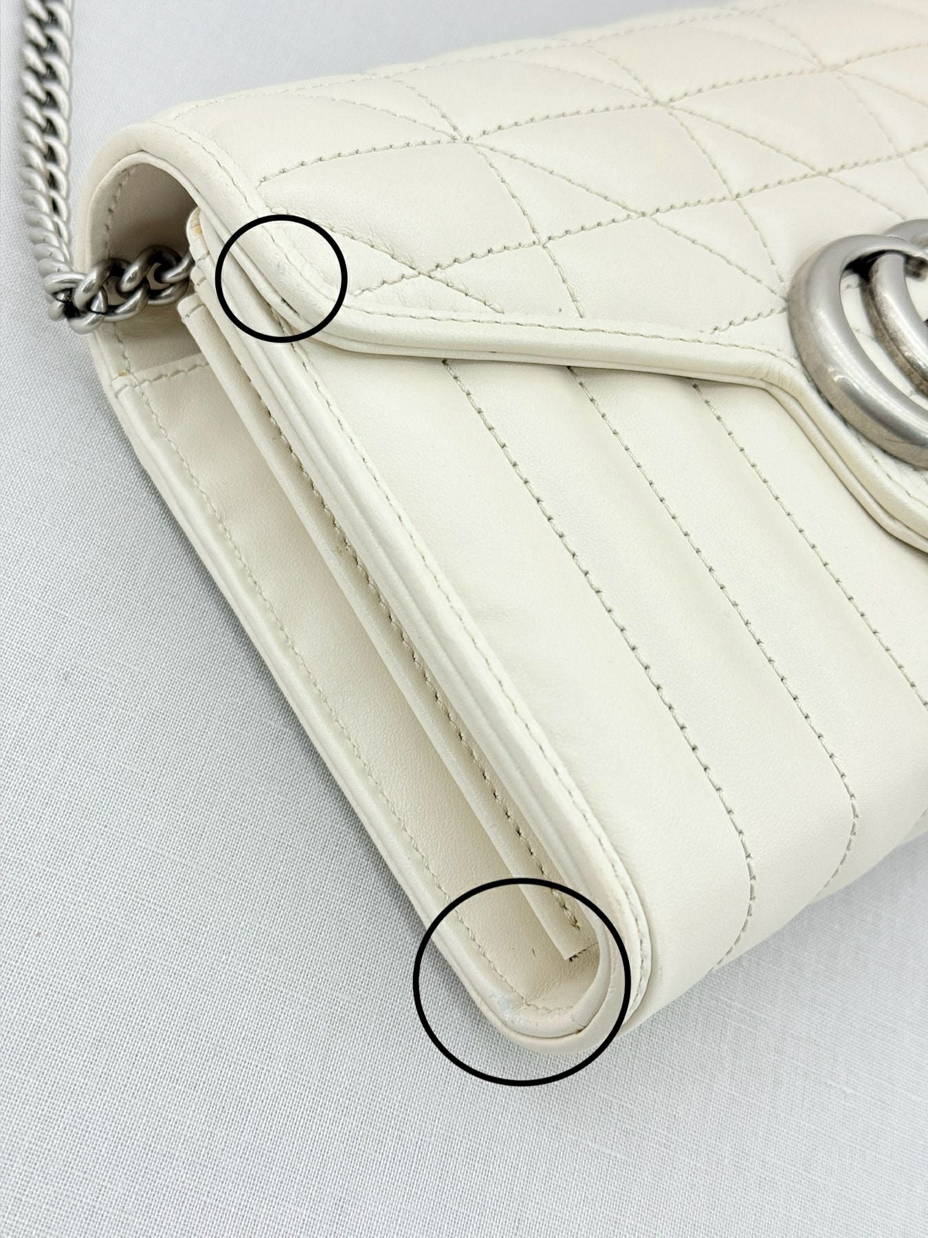GUCCI GG Marmont White Shoulder Bag