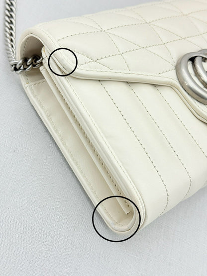 GUCCI GG Marmont White Shoulder Bag
