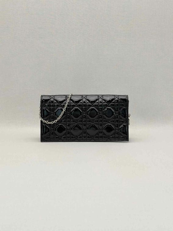 CHRISTIAN DIOR Lady Dior WOC Black Cannage Shoulder Bag