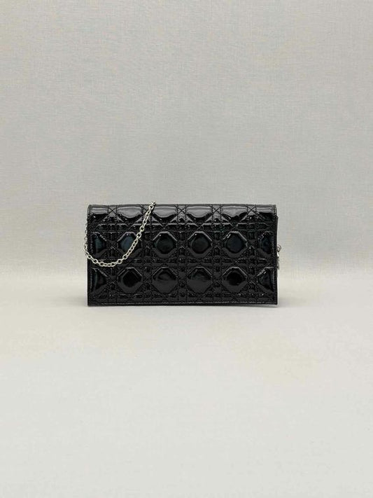 CHRISTIAN DIOR Lady Dior WOC Black Cannage Shoulder Bag