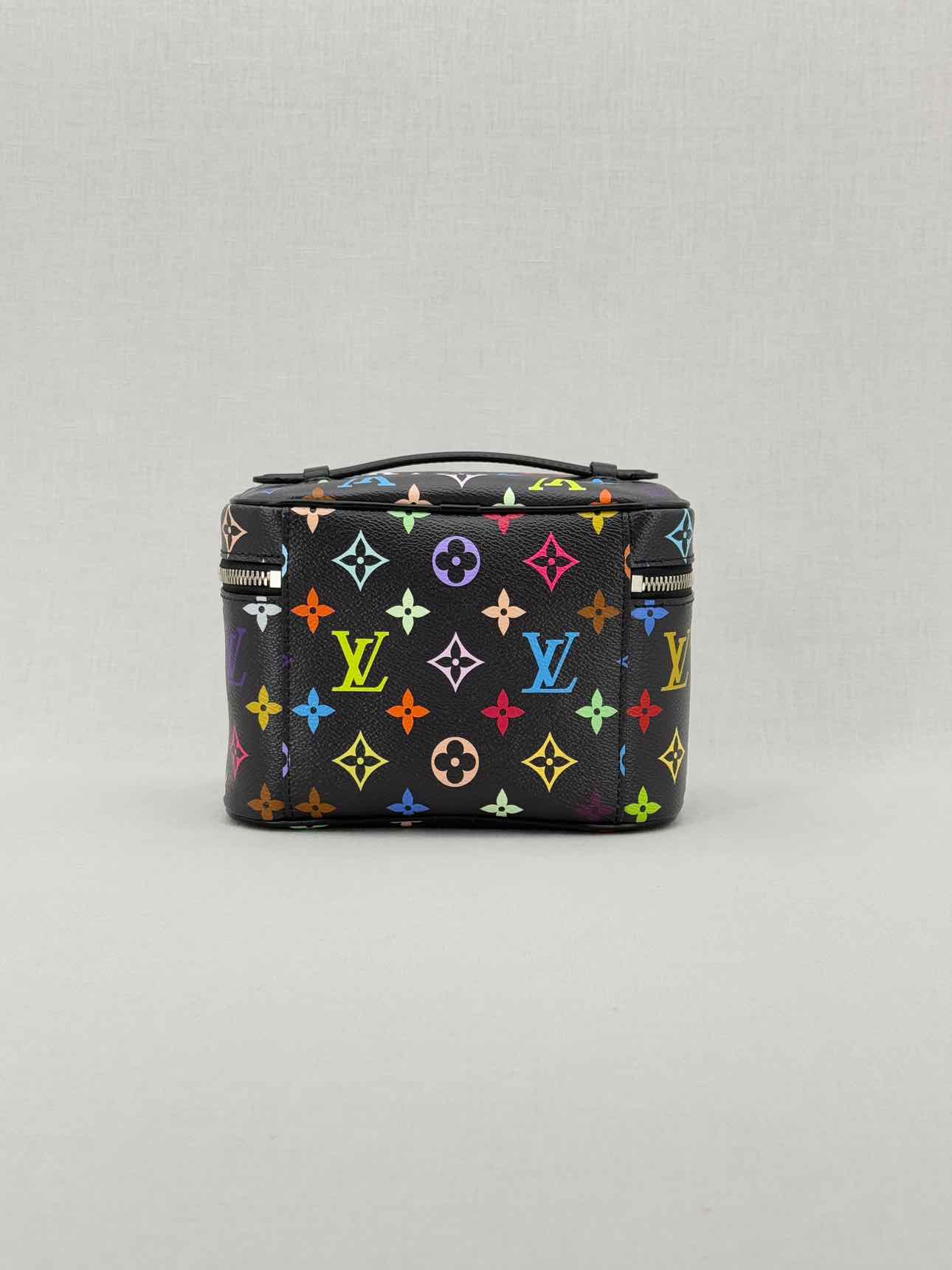 LOUIS VUITTON Nice Black Multicolor Vanity Case