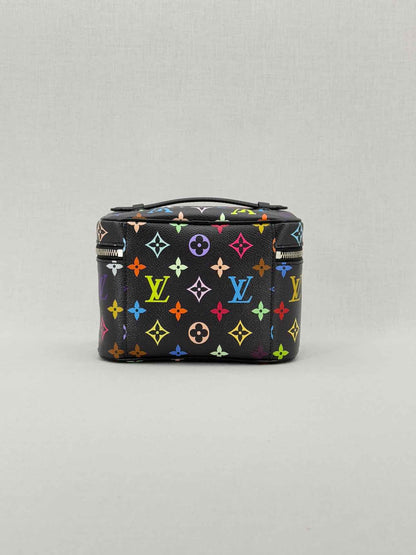 LOUIS VUITTON Nice Black Multicolor Vanity Case