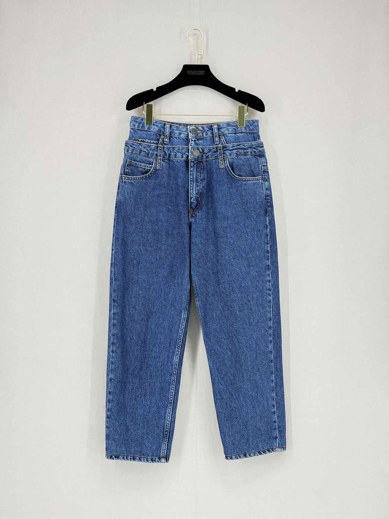 SANDRO Kitty Double High waisted Blue Size US 6 Jeans