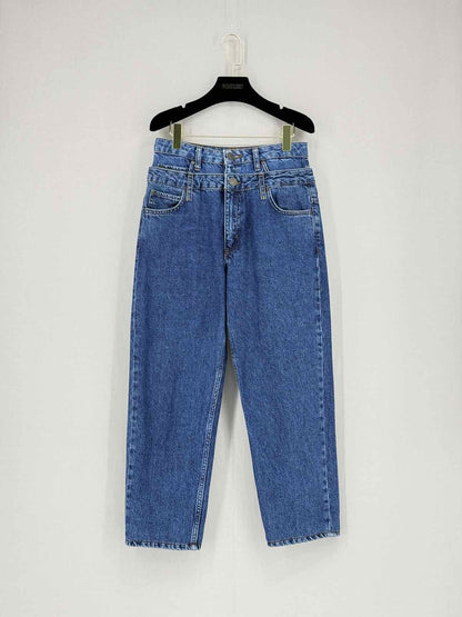 SANDRO Kitty Double High waisted Blue Size US 6 Jeans