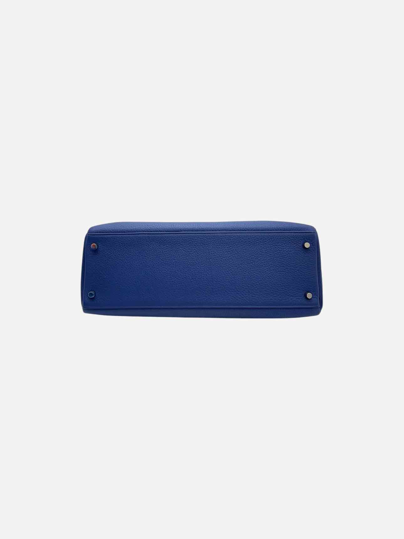 HERMES Kelly Bleu Brighton Versco Evercolor Top Handle