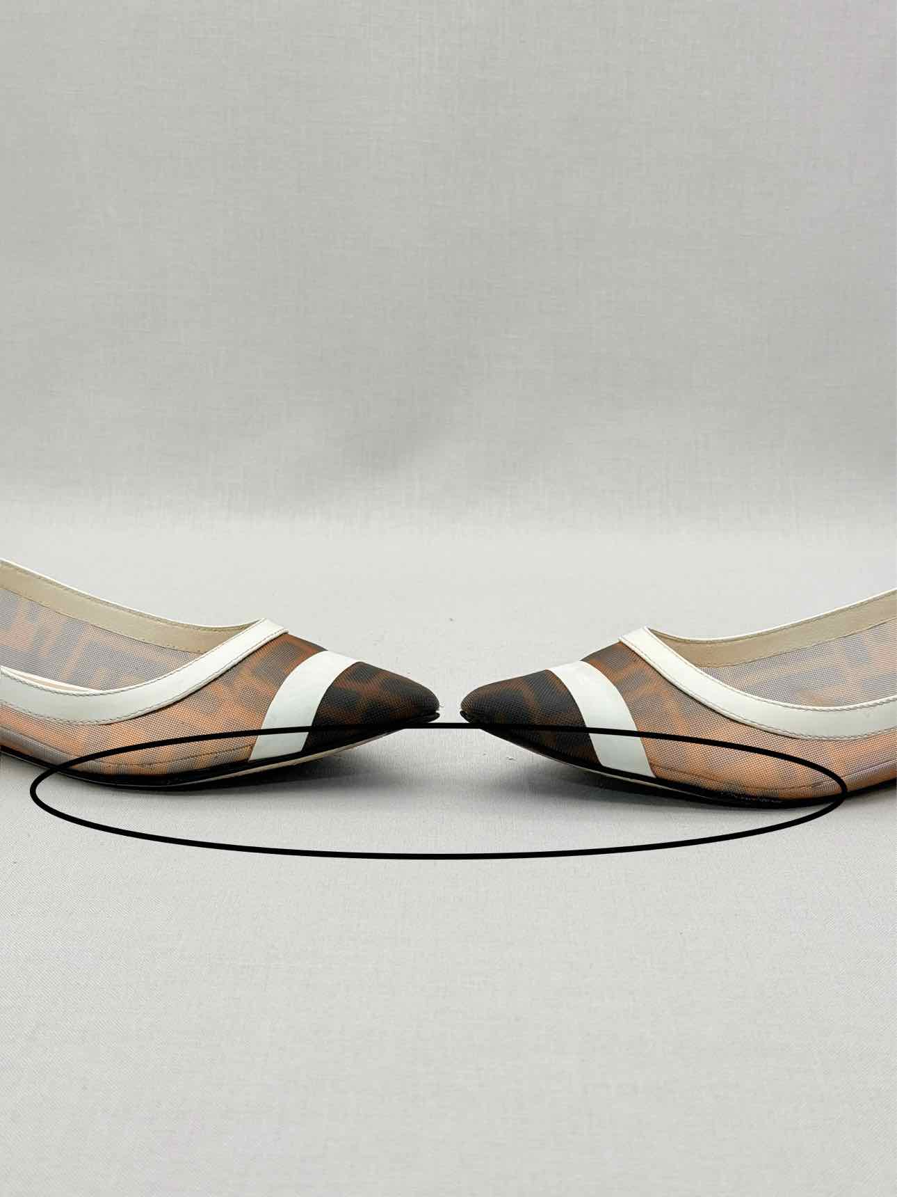 FENDI Colibri Brown & White Size EU 35 Ballet Flats